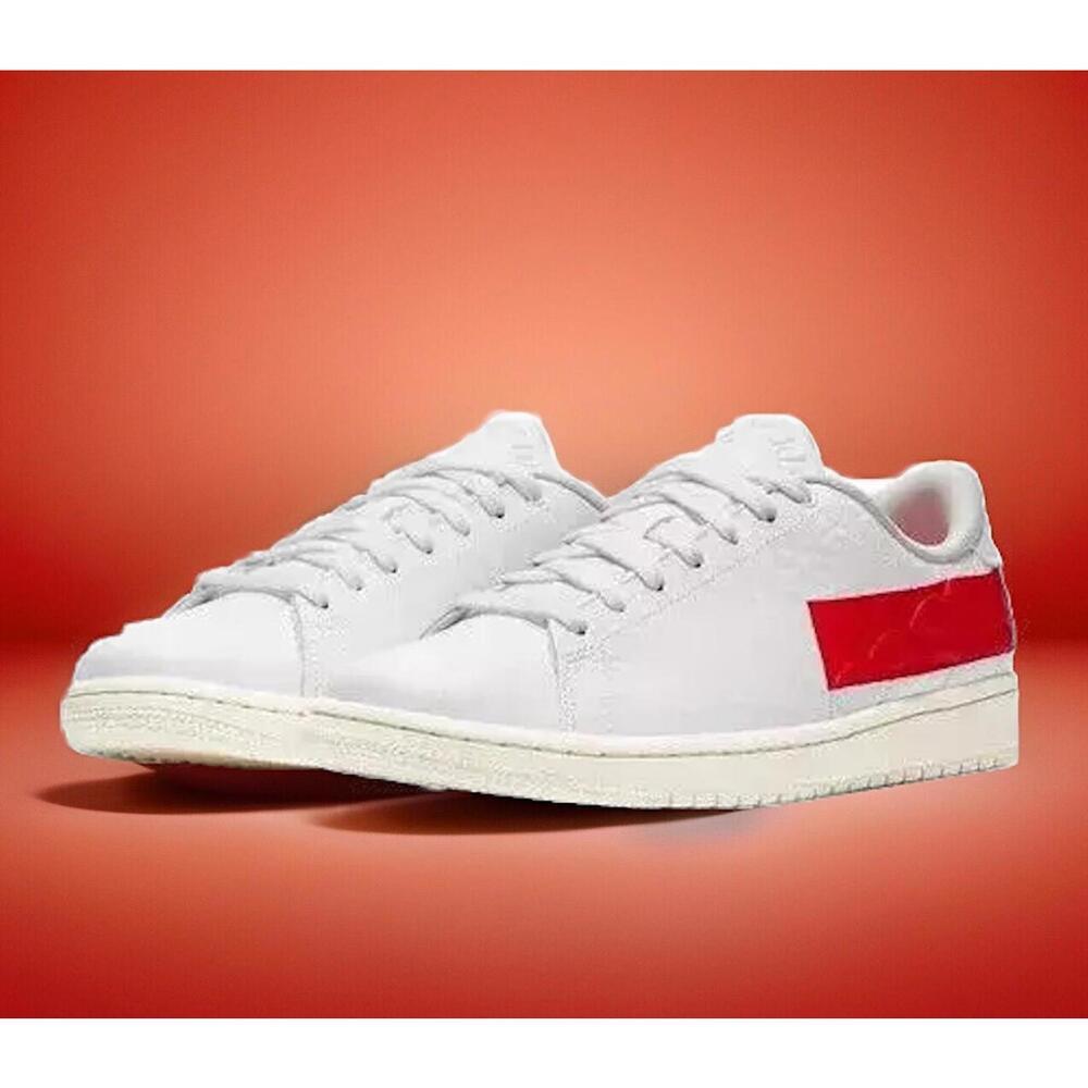 Nike Men's Size 12 Air Jordan 1 Shoes Centre White University Red Sail DJ2756